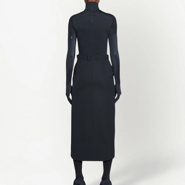 Close-up of Balenciaga skirts hardware and fine stitching