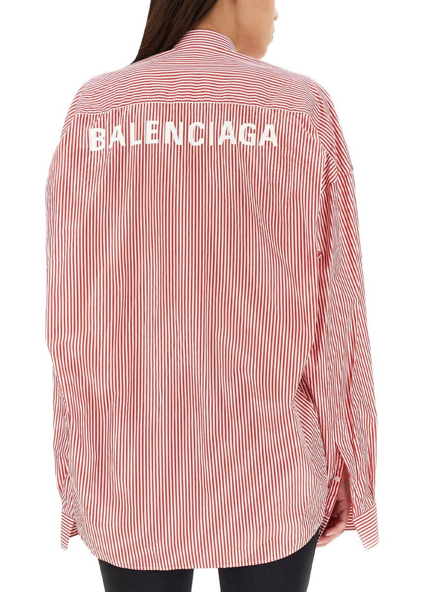 Close-up of Balenciaga shirts hardware and fine stitching