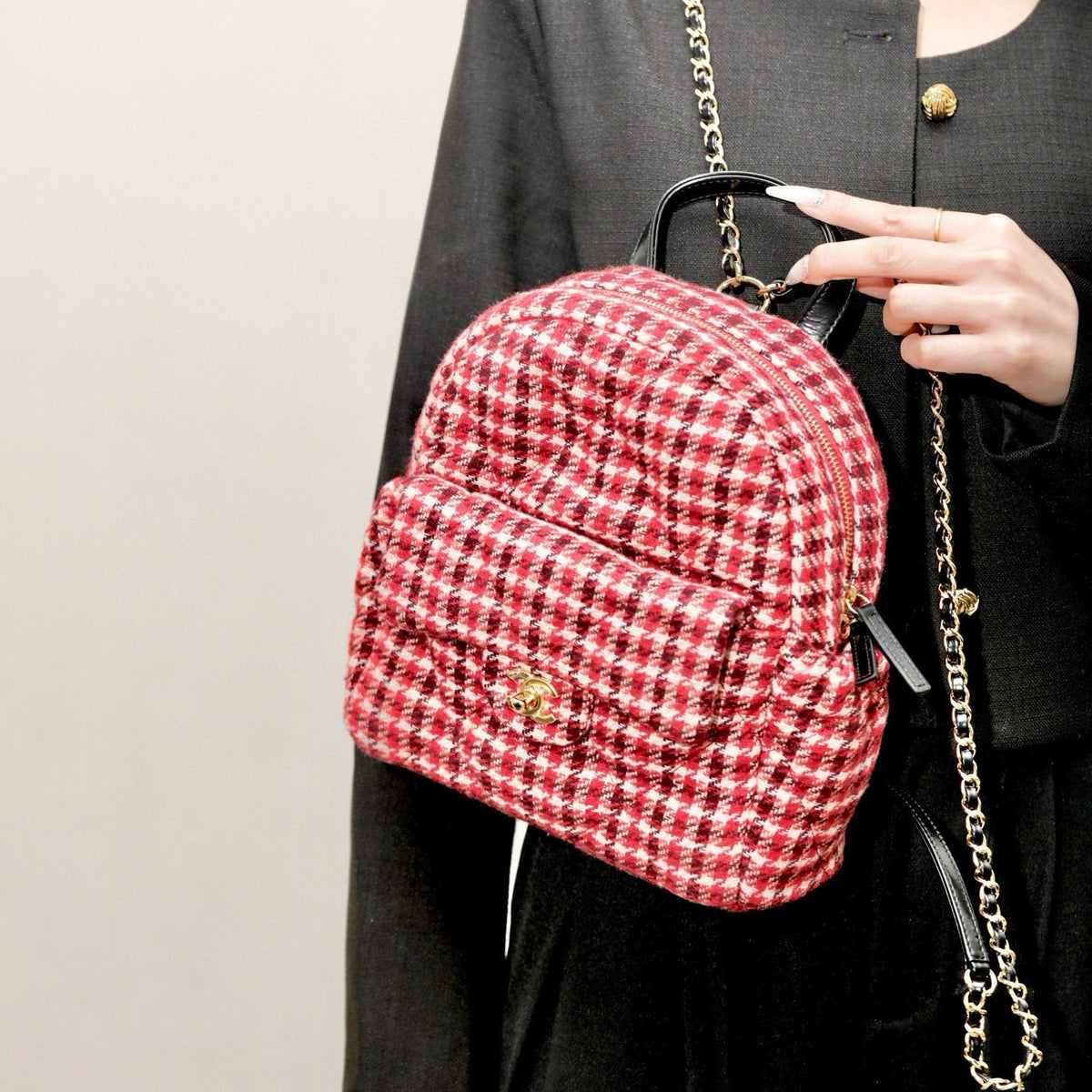Chanel Bags- Chanel Tweed Backpack Luxury Designer Leather Handbag