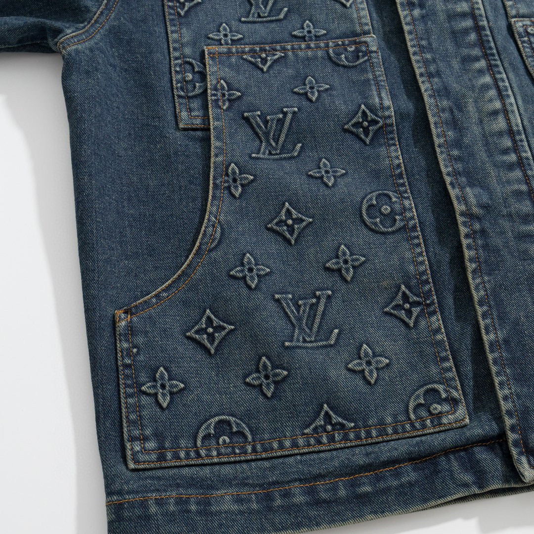 Louis Vuitton Jackets- Louis Vuitton Lou Denim Jacket Premium Casual Designer Jacket