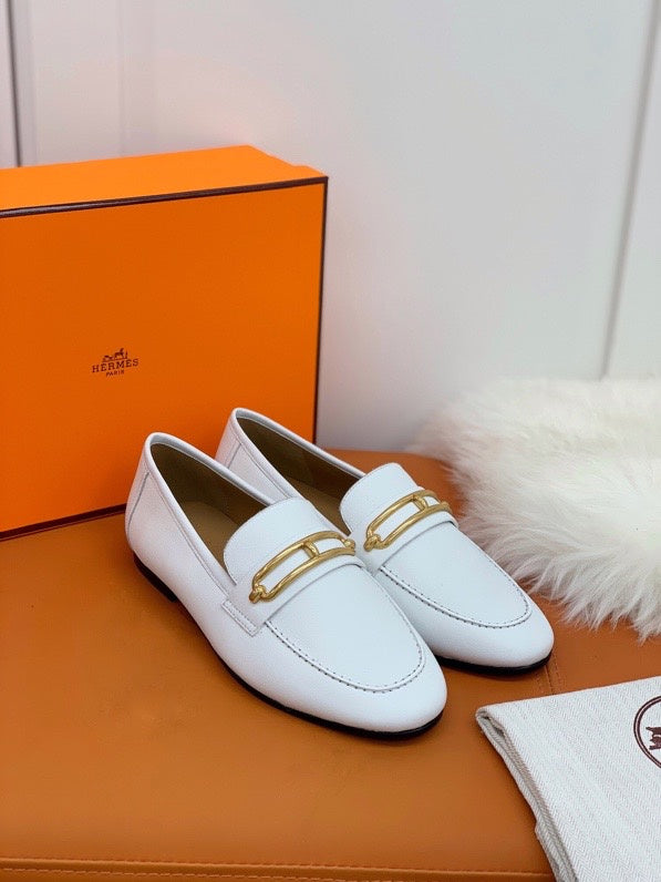 Hermès Chocolate Brown Classic Ballet Flats - Front View
