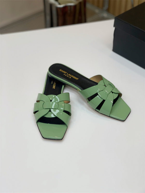 Close-up of Saint Laurent shoes craftsmanship