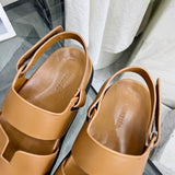 Hermès Camel Ankle Strap Heels - Detail Shot of Craftsmanship