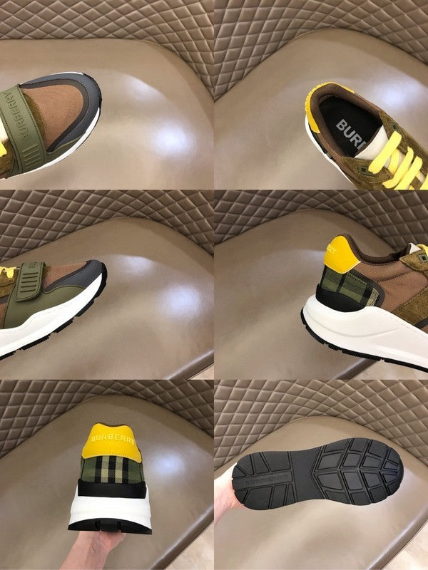 Burberry Camel Combat Boots - Side Profile View