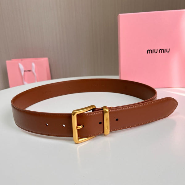 Belts- Miu M Belt 3.5 Cm Classic Everyday Designer Belt