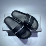 Balenciaga Red Slide Sandals - Toe Detail View