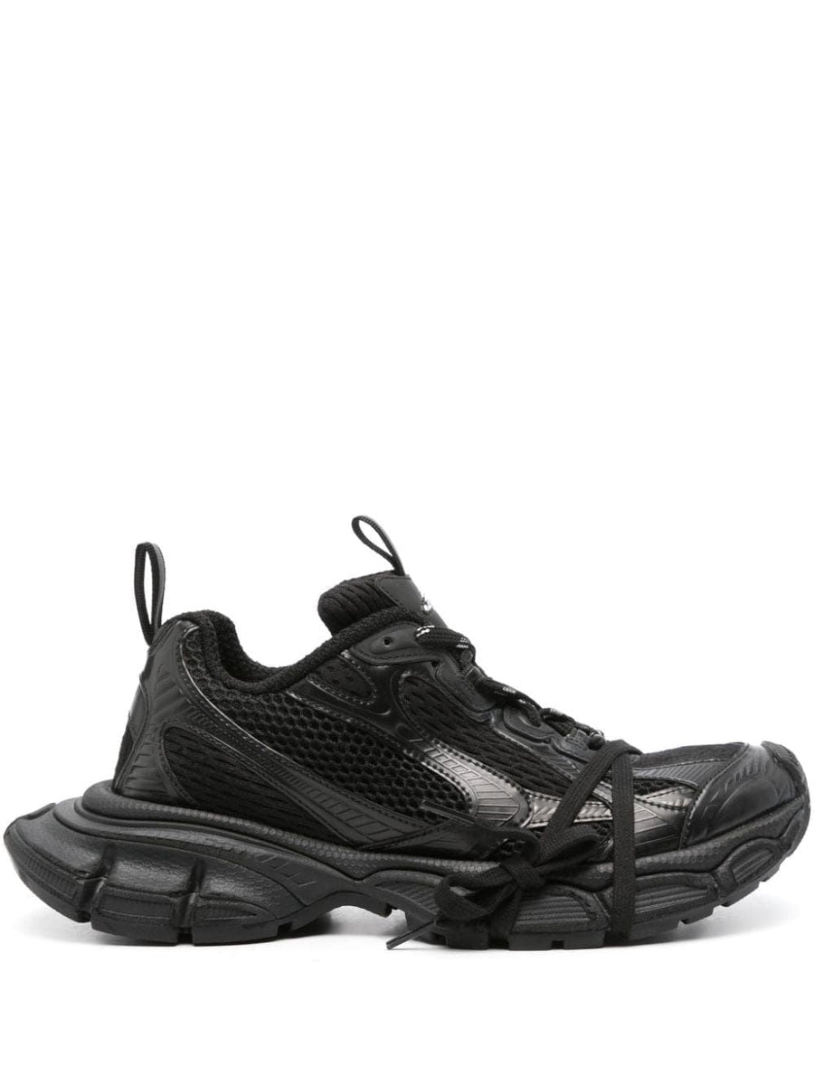 Close-up of Balenciaga sneakers hardware and fine stitching