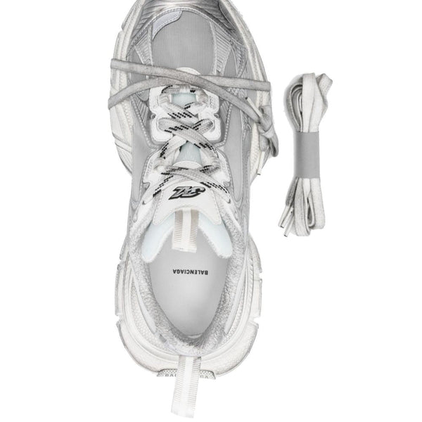 Close-up of Balenciaga sneakers hardware and fine stitching
