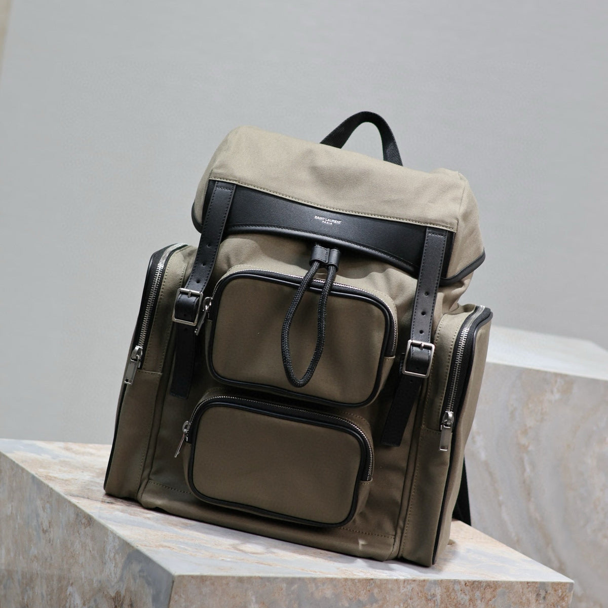 Saint Laurent Bags- Saint Laurent City Multi Pocket Backpack Luxury Designer Leather Handbag