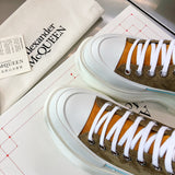 Alexander McQueen White Slip-On Sneakers - Heel Detail View