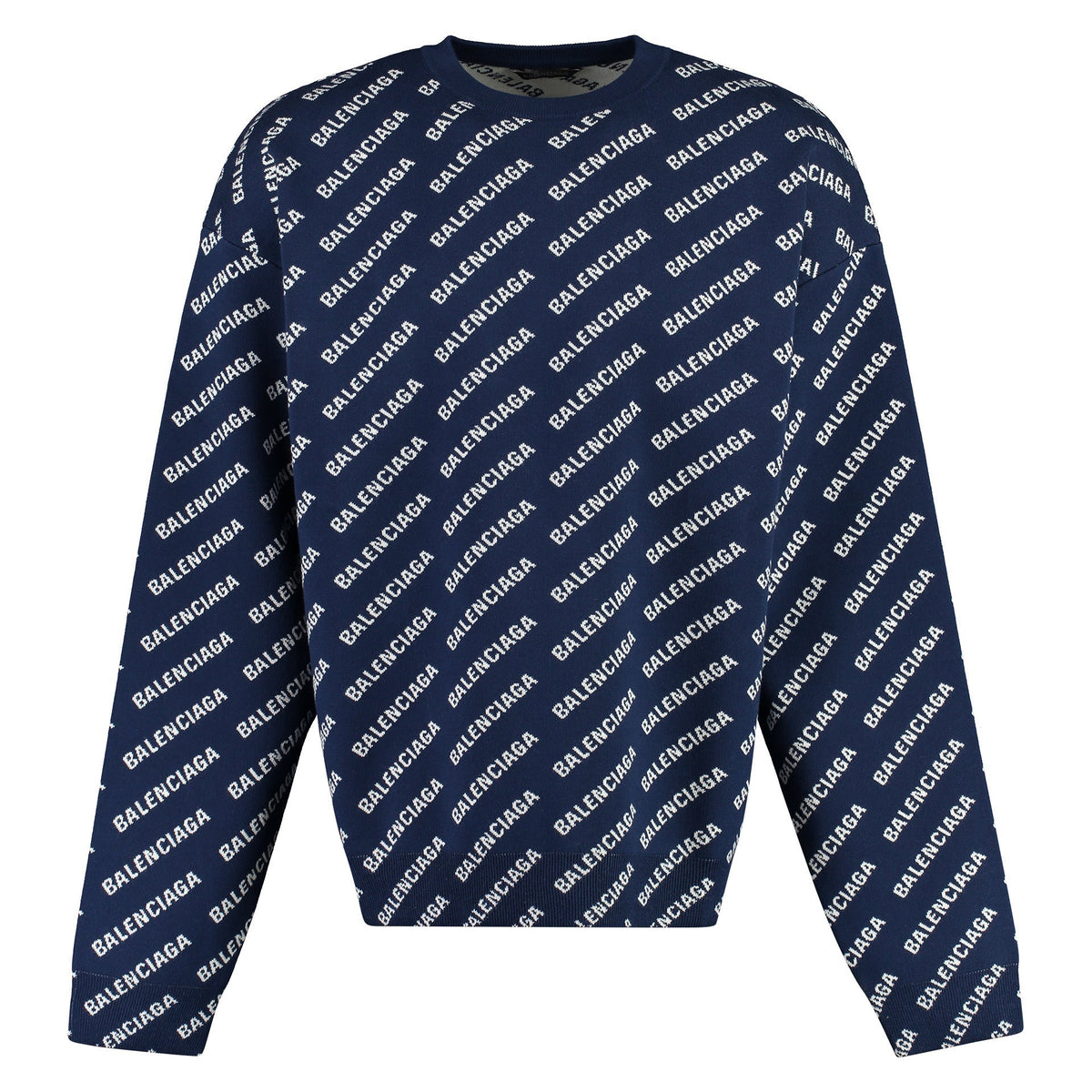 Balenciaga Sweaters- BALENCIAGA Long Sleeve Crew-Neck Sweater Luxury Designer Knit Sweater