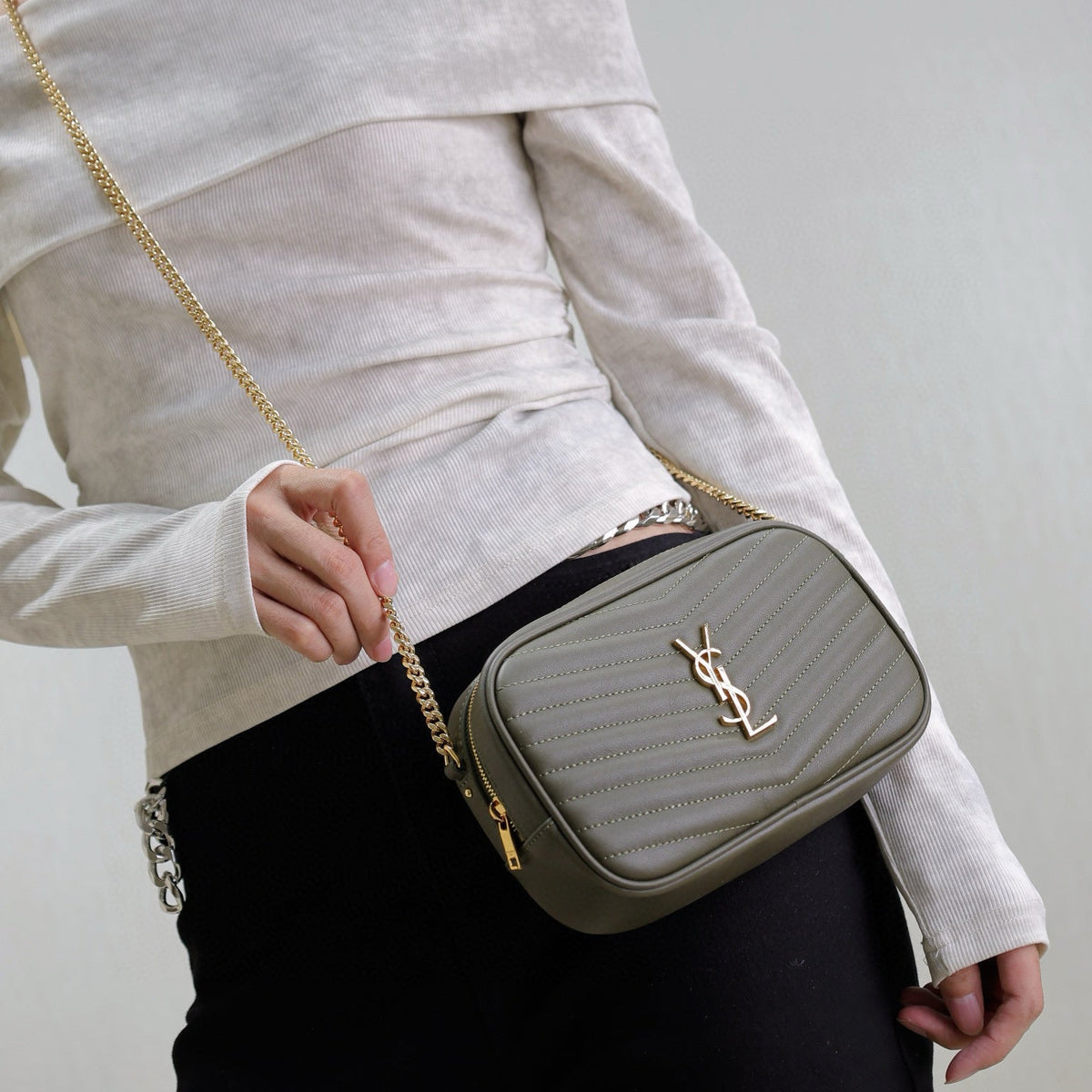 Saint Laurent Bags- Saint Laurent Lou Mini Bag Elegant Everyday Designer Handbag
