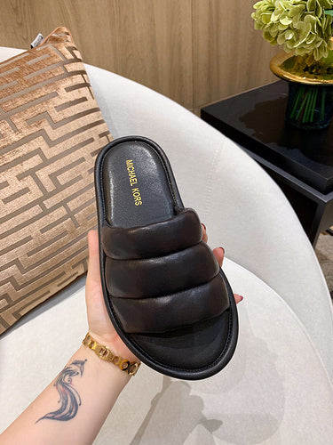 Balenciaga Nude Block Heel Sandals - Full Silhouette View