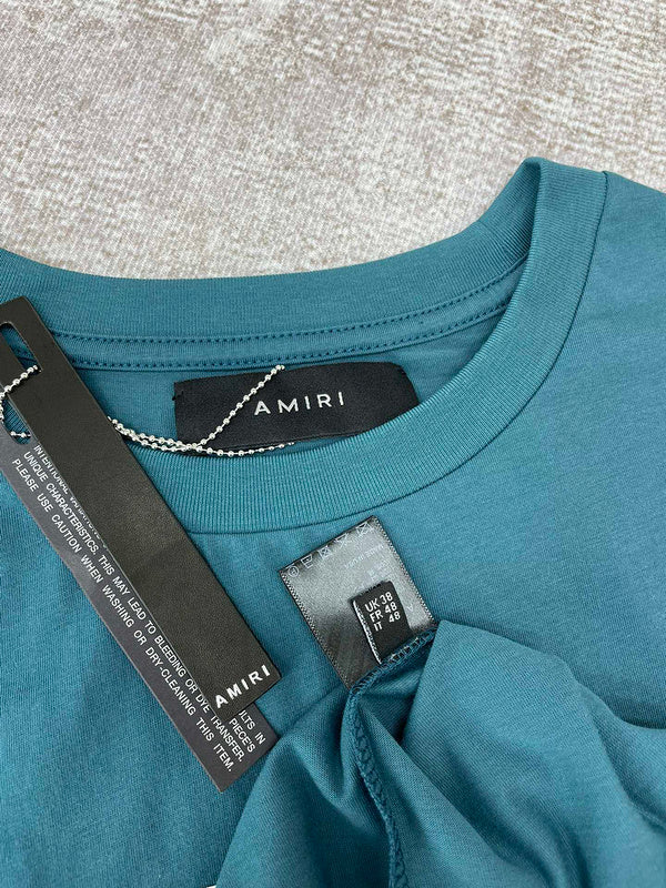 Close-up of Amiri t-shirt craftsmanship