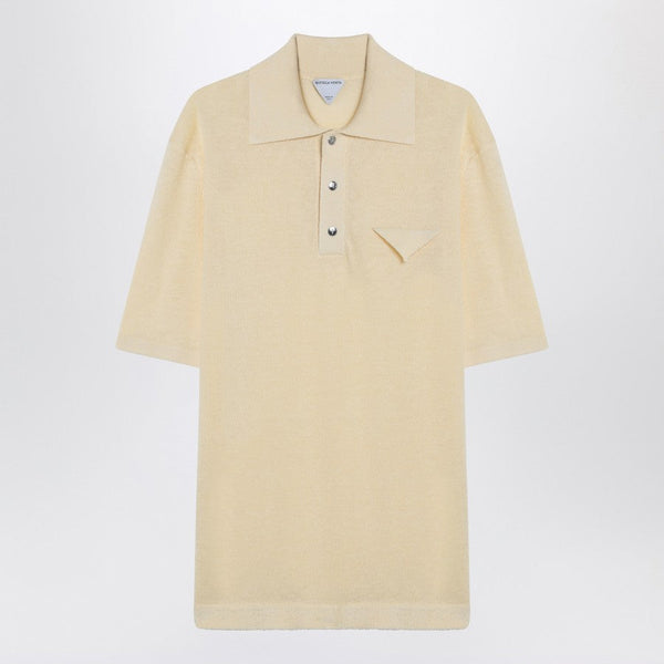 Bottega Veneta Polo Shirts? Bottega Veneta Men Yellow Polo Shirt In Light Linen Premium Everyday Polo Shirt