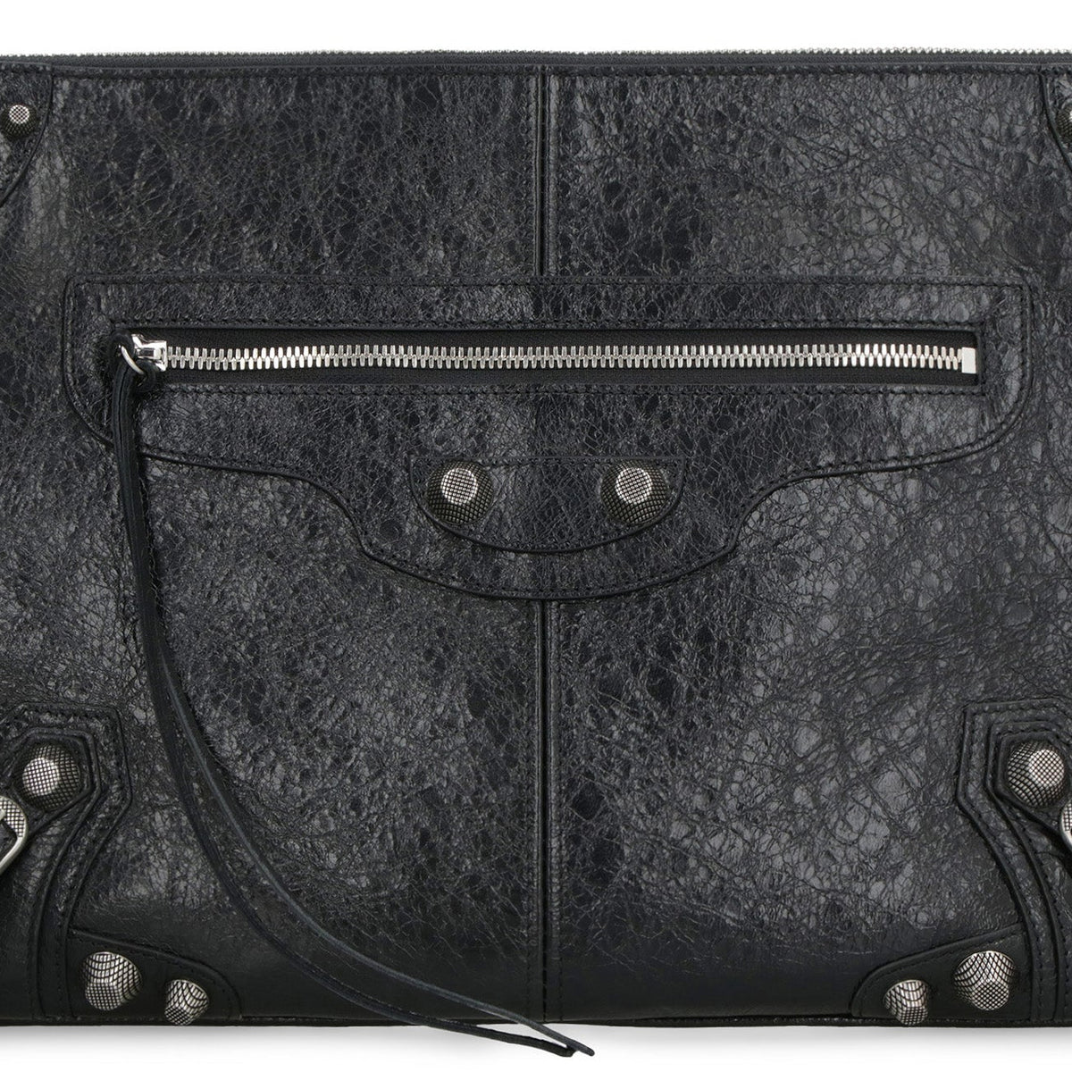 Balenciaga premium pochettes detail and craftsmanship close-up