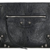 Balenciaga premium pochettes detail and craftsmanship close-up