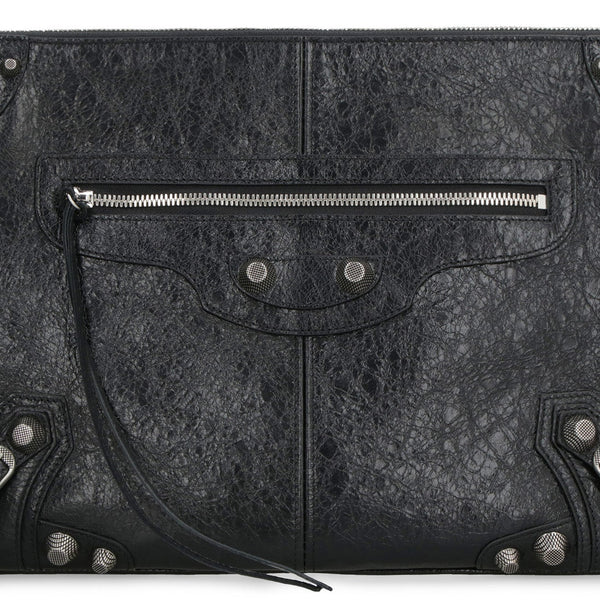 Balenciaga premium pochettes detail and craftsmanship close-up