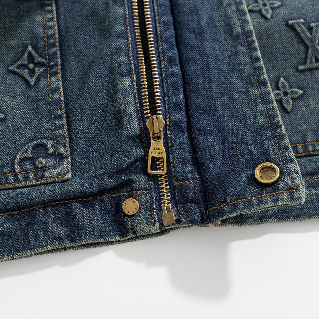 Louis Vuitton Jackets- Louis Vuitton Lou Denim Jacket Premium Casual Designer Jacket