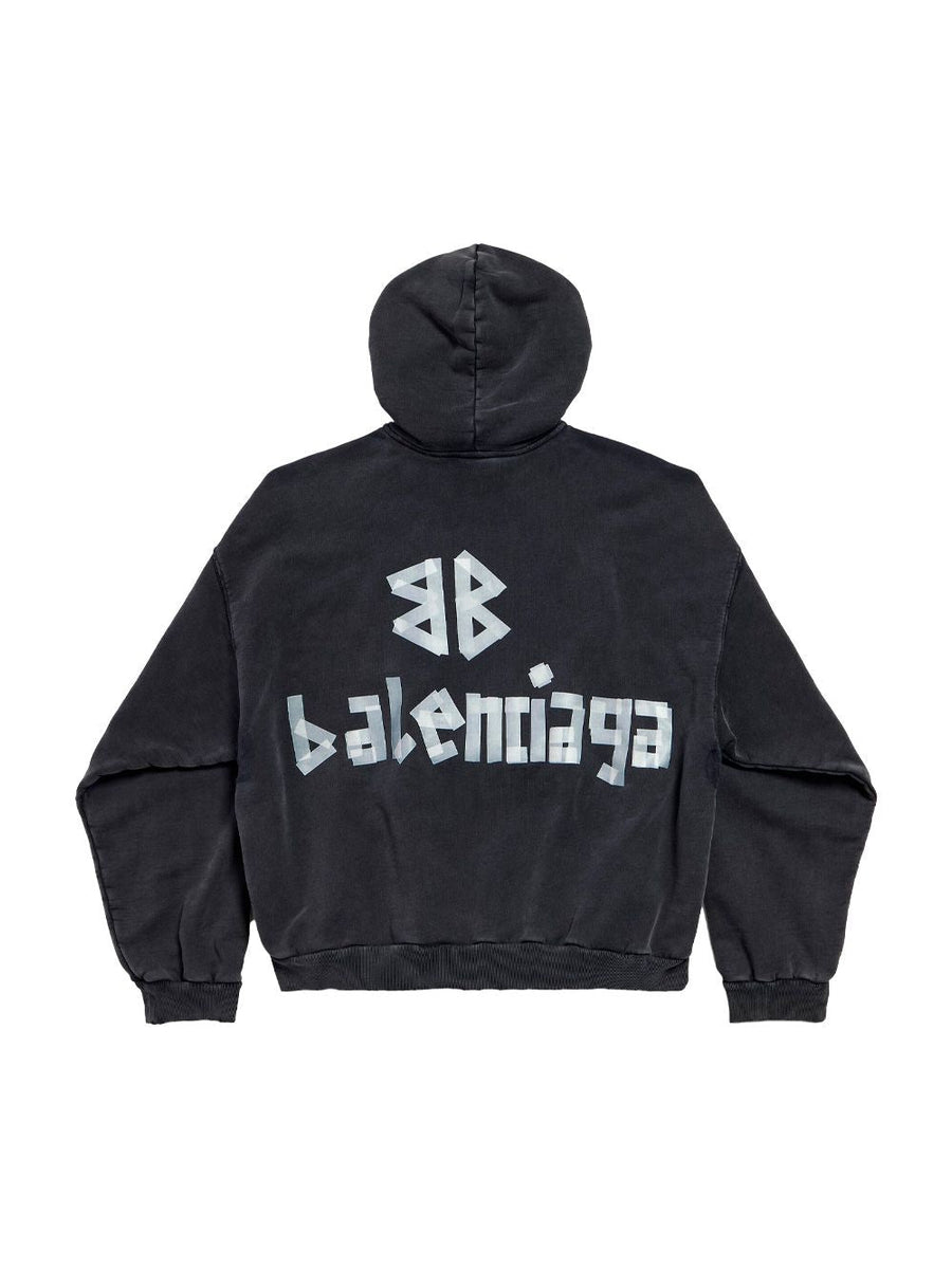 Balenciaga Hoodies- BALENCIAGA Distressed Cotton Hoodie Comfortable Luxury Streetwear Hoodie
