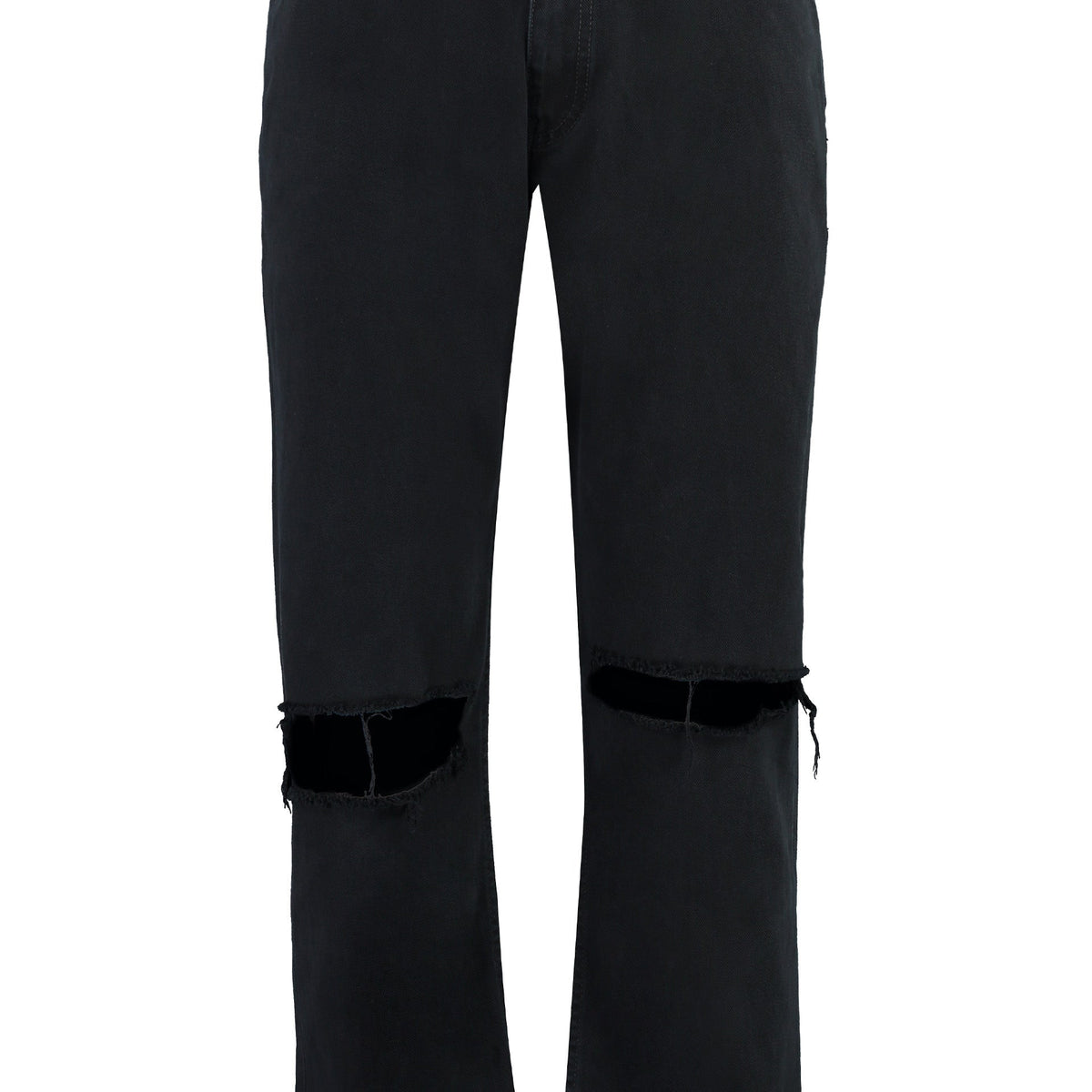 Balenciaga Jeans- BALENCIAGA 5-Pocket Straight-Leg Distressed Jeans Classic Everyday Designer Jeans