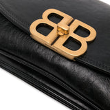 Close-up of Balenciaga shoulder bags hardware and fine stitching
