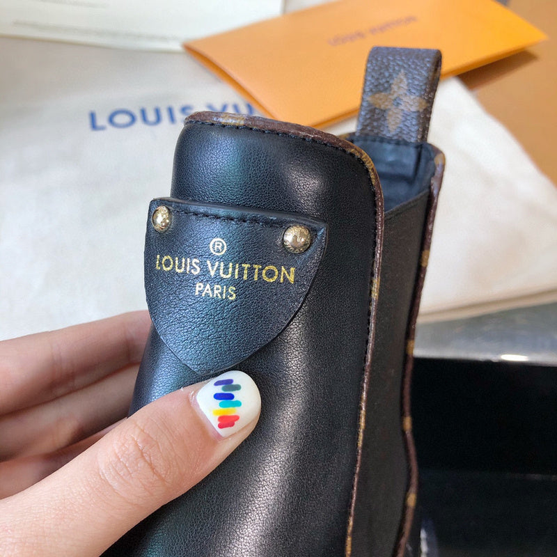 Close-up of Louis Vuitton shoes craftsmanship