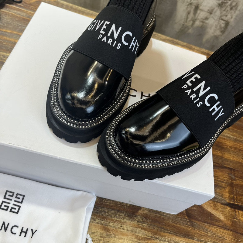 Givenchy Burgundy Loafer Flats - Sole Detail View