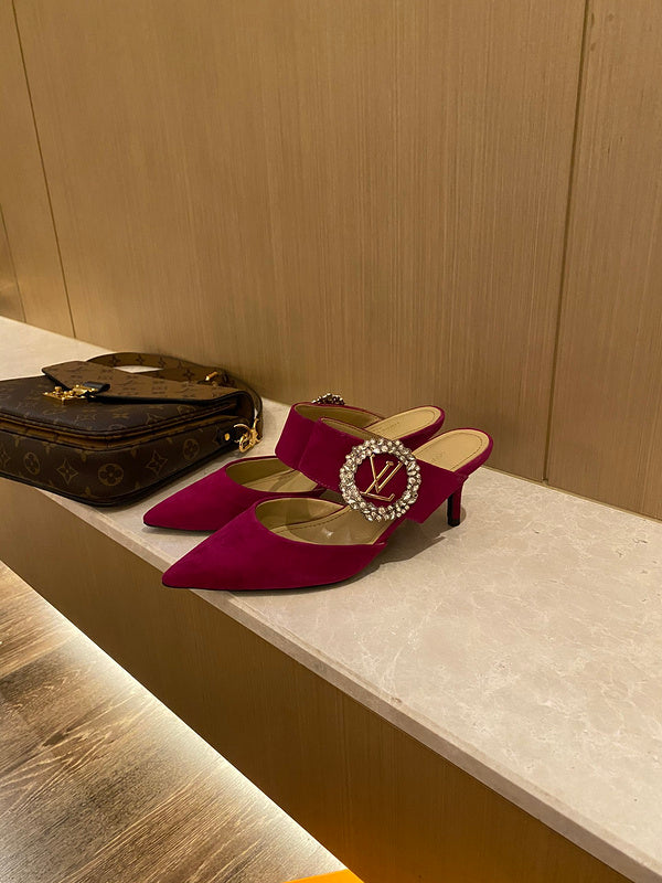 Louis Vuitton Black Bow-Detail Flats - Toe Detail View