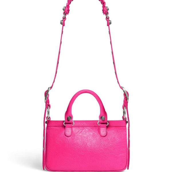 Close-up of Balenciaga crossbody hardware and fine stitching