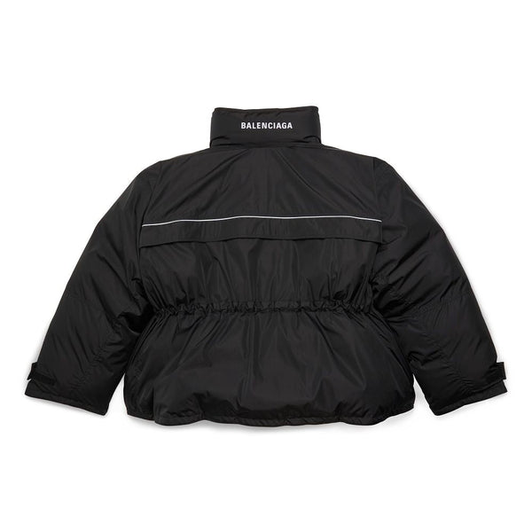 Close-up of Balenciaga outerwear hardware and fine stitching