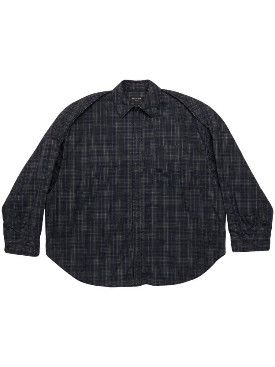 Balenciaga Tops- BALENCIAGA Checkered Design Flannel Shirt - Long Sleeve Premium Designer Casual Top