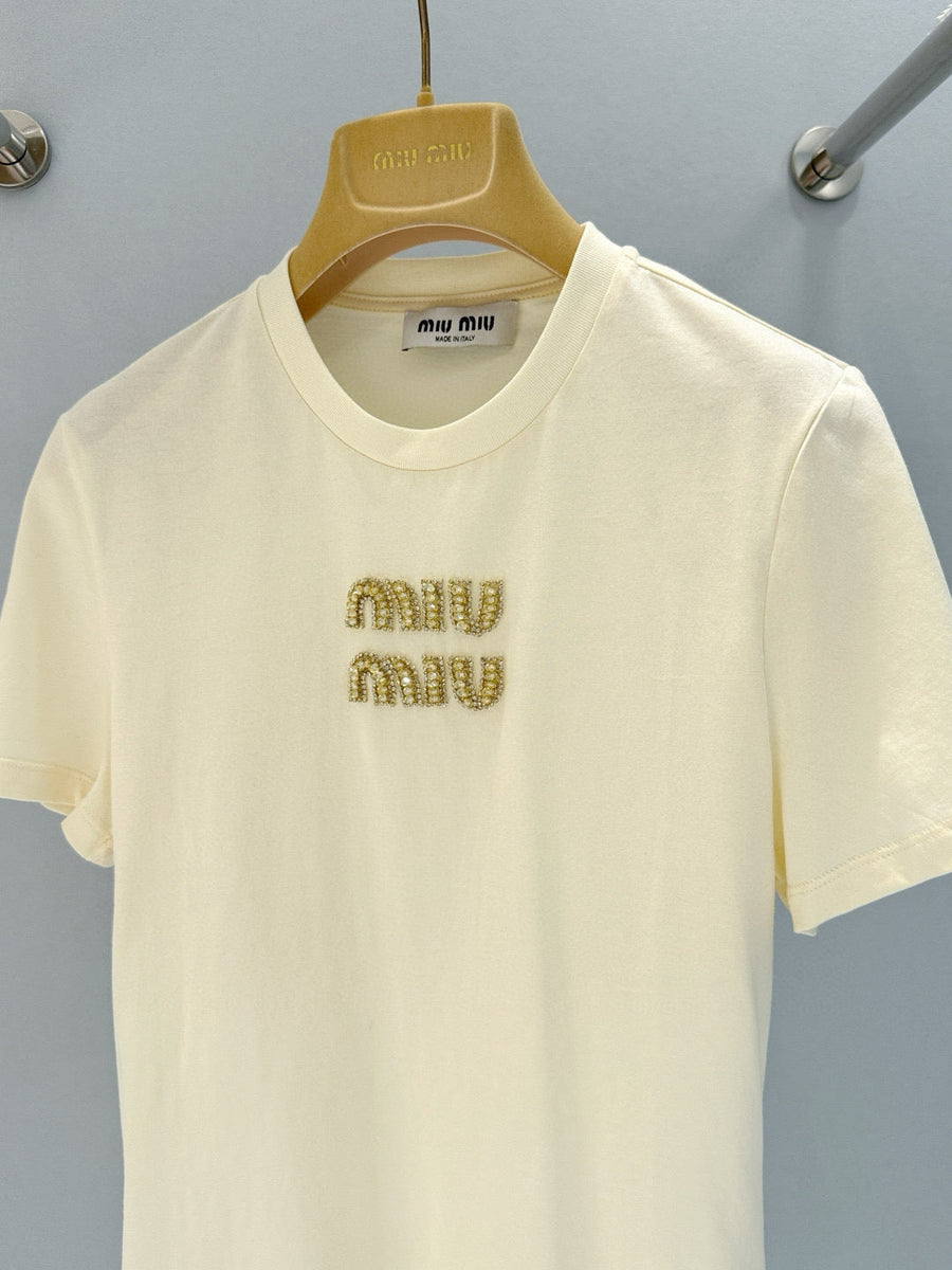 T-Shirts- Miu M T-shirt Premium Designer Cotton T-Shirt