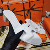 Hermès Red Crisscross Strap Sandals - Side Profile View