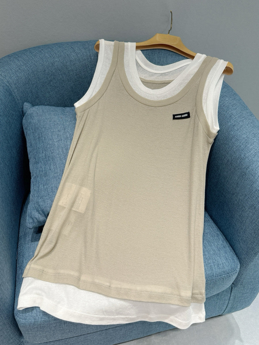 Tops- Miu M Tank Top Premium Designer Casual Top