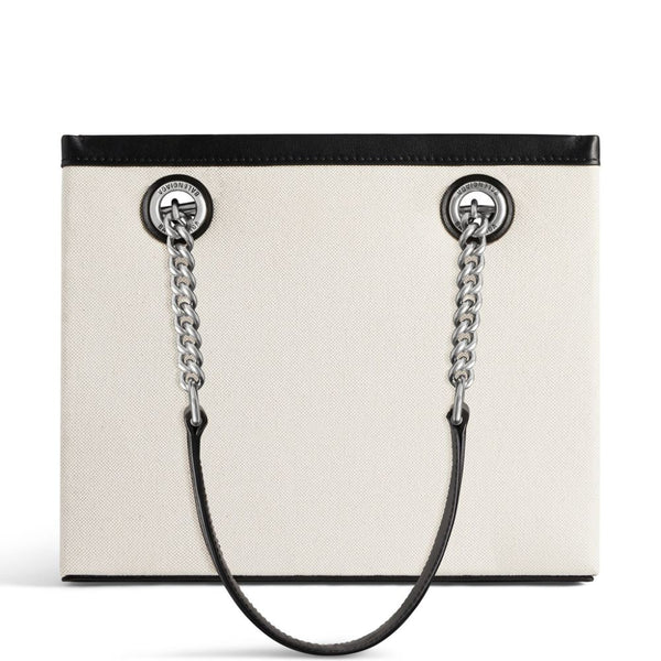 Close-up of Balenciaga handbags hardware and fine stitching