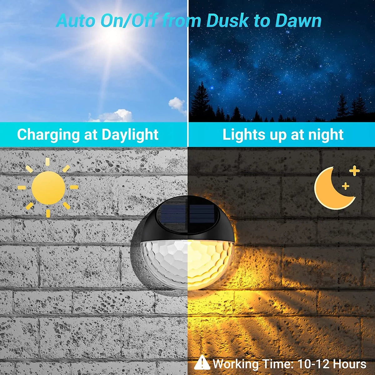 Solar Fence Lights -2 Pack