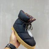 Louis Vuitton Beige Combat Boots - Heel Detail View