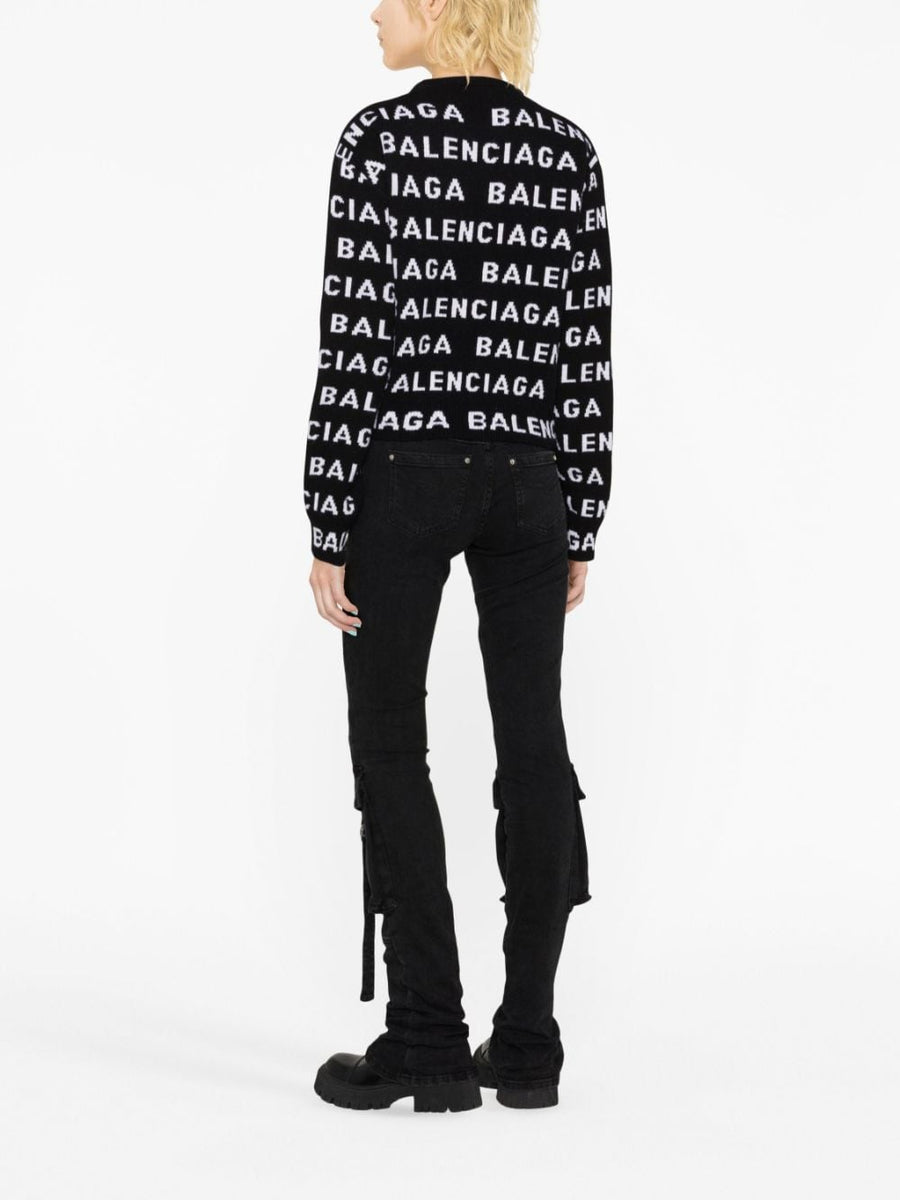 Balenciaga Sweaters- BALENCIAGA Crew-Neck Wool Sweater Premium Casual Designer Knitwear