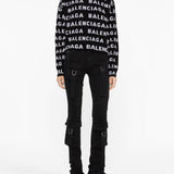 Close-up of Balenciaga jerseys & knitwear hardware and fine stitching