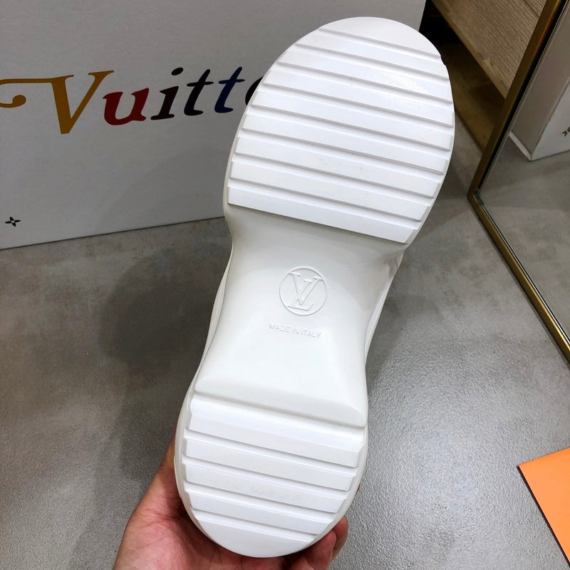 Louis Vuitton Grey Slip-On Sneakers - Back View
