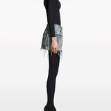 Close-up of Balenciaga skirts hardware and fine stitching