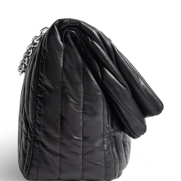 Close-up of Balenciaga shoulder bags hardware and fine stitching