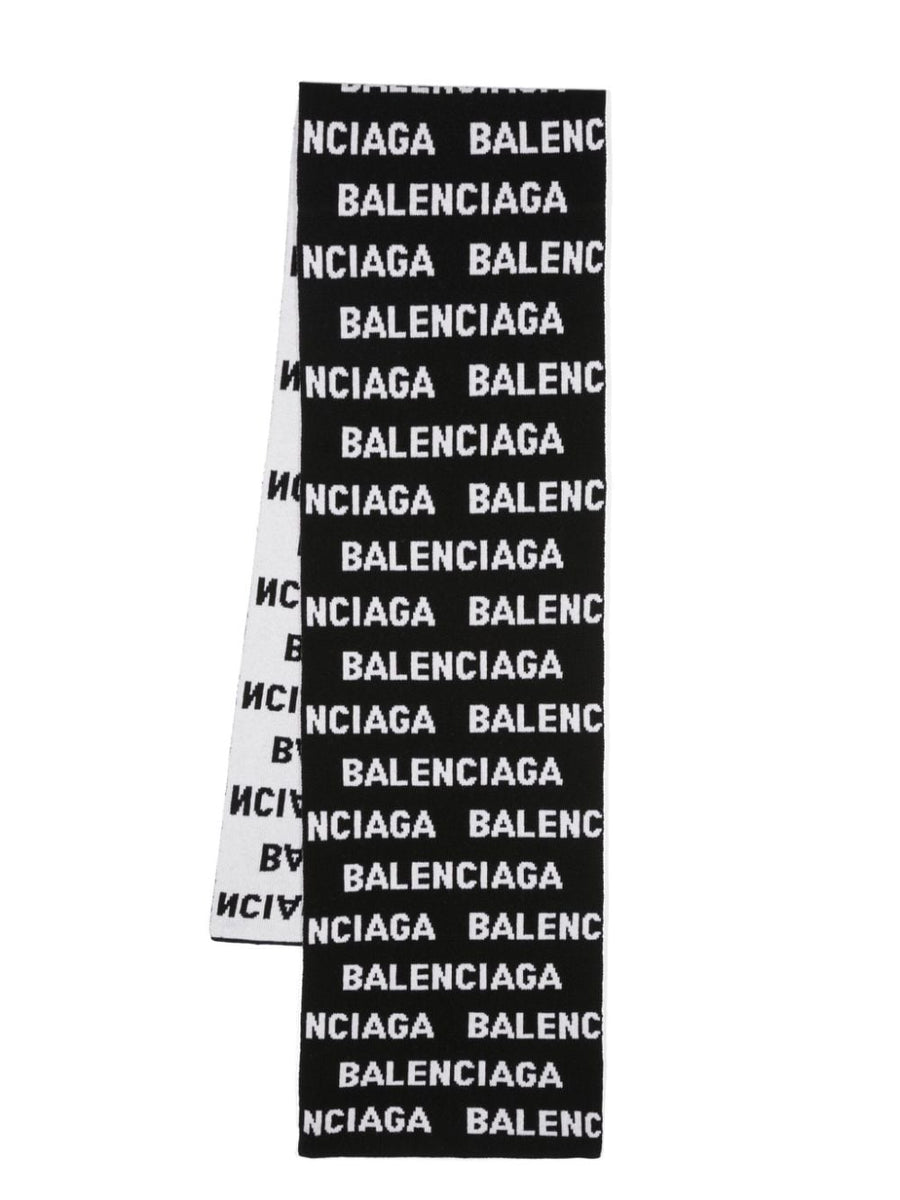 Balenciaga Scarves? BALENCIAGA Allover Logo Wool Scarf Luxury Designer Silk Scarf