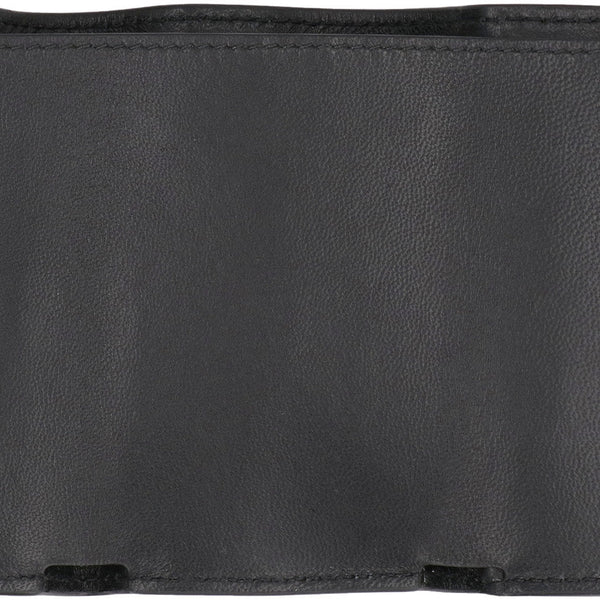 Close-up of Balenciaga small leather goods hardware and fine stitching