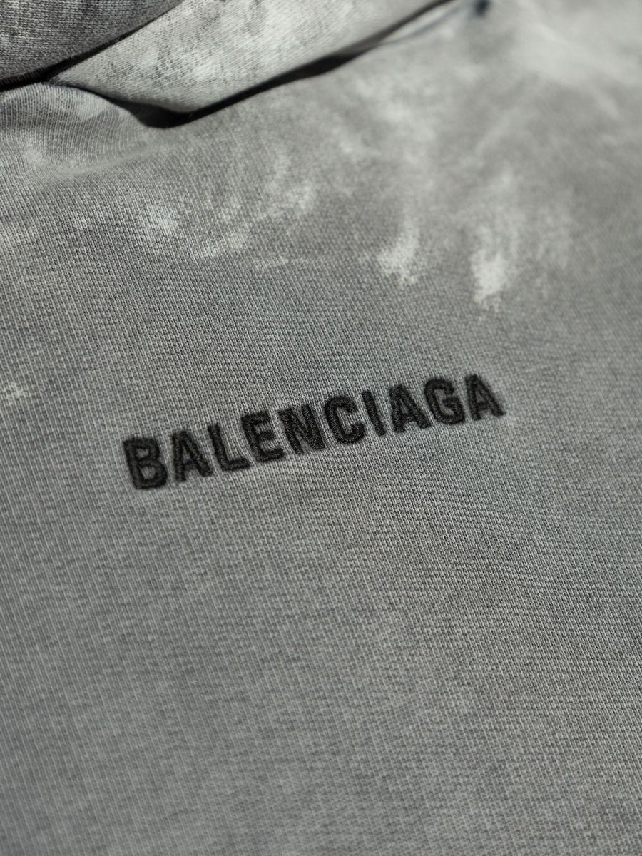 Balenciaga Hoodies? BALENCIAGA Medium Fit Hoodie with Stained Effect Comfortable Luxury Streetwear Hoodie