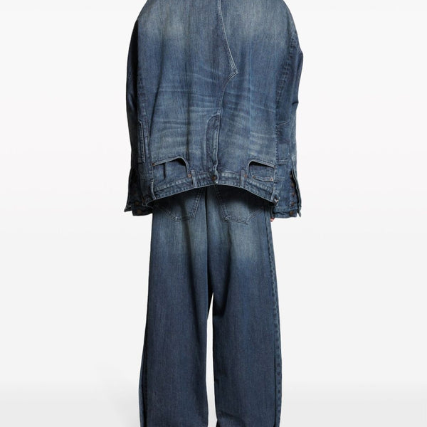 Close-up of Balenciaga outerwear hardware and fine stitching