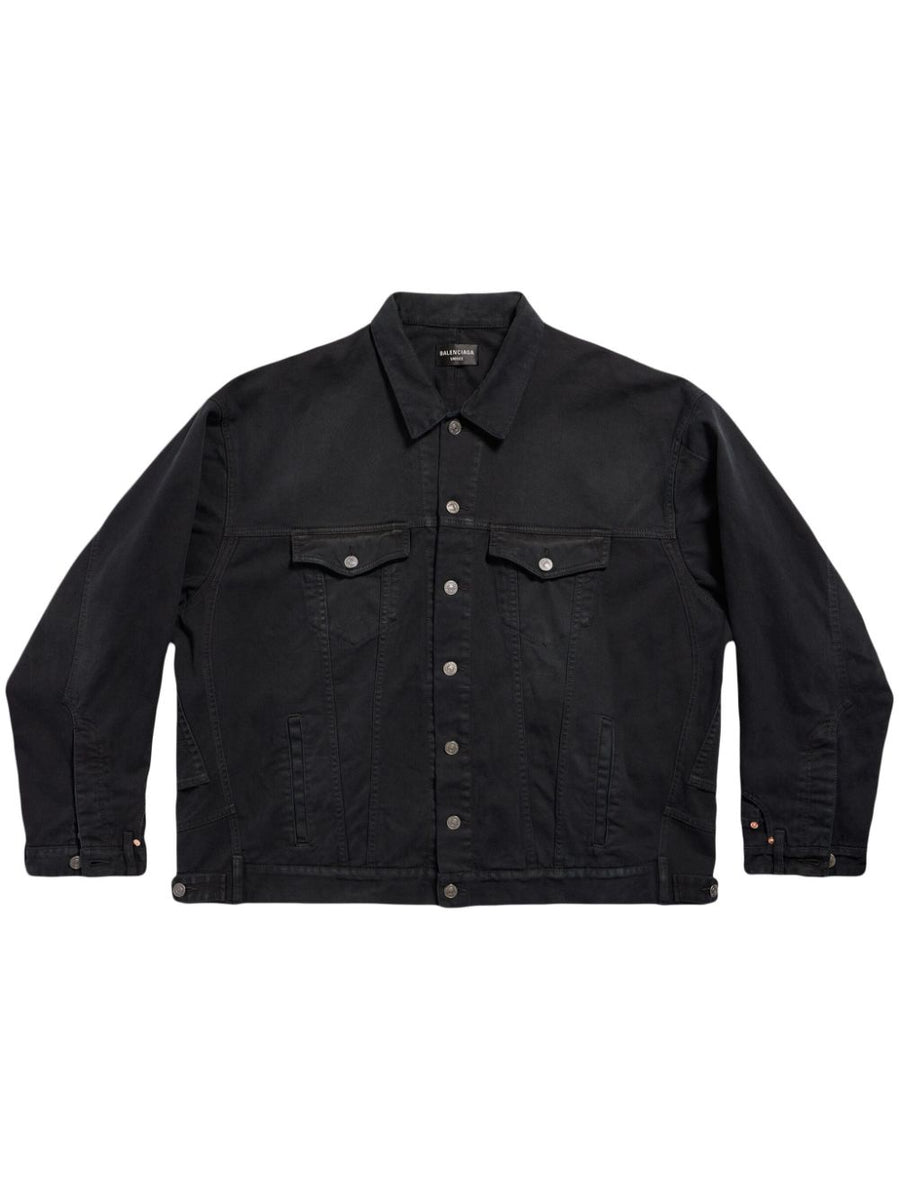 Balenciaga Jackets- BALENCIAGA Deconstructed Denim Jacket - Men's Classic Fit Luxury Designer Outerwear Jacket