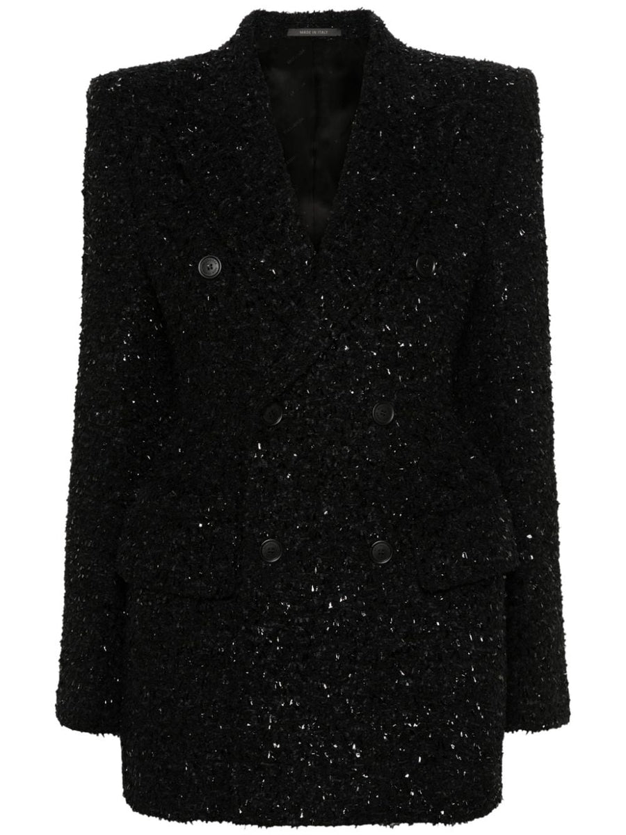 Balenciaga Jackets? BALENCIAGA Double-Breasted Boucle Loop Blazer Luxury Designer Outerwear Jacket