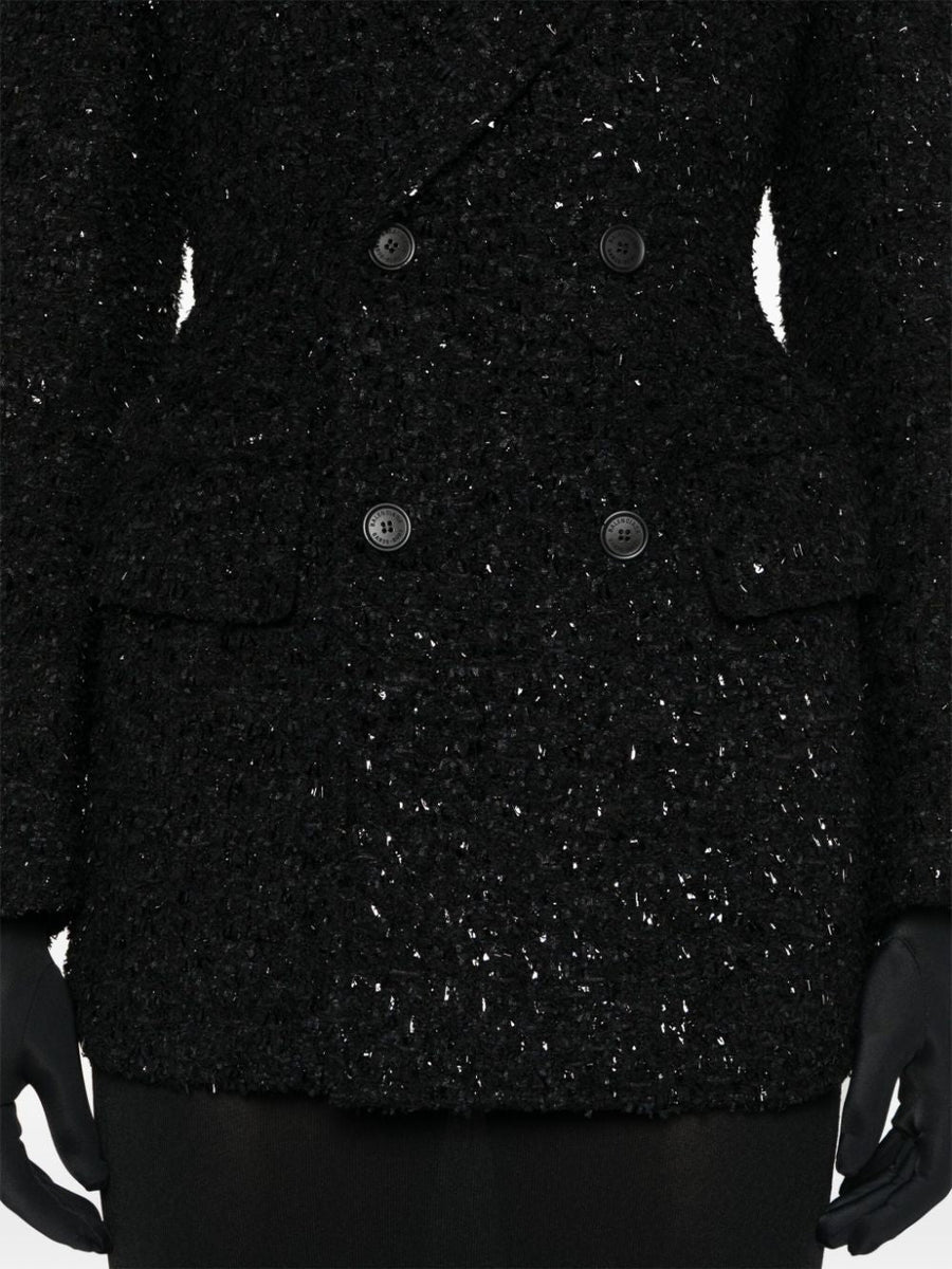 Balenciaga Jackets? BALENCIAGA Double-Breasted Boucle Loop Blazer Luxury Designer Outerwear Jacket